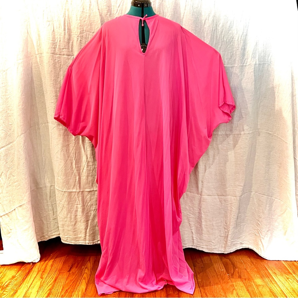 Elegant Pink Kaftan Swim Cover-Up